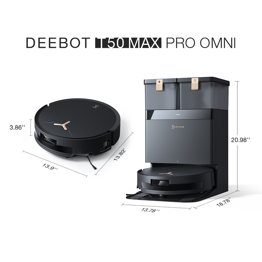 aspirateur et laveur robot deebot t50 max pro omni pour poils danimaux tapis puissant ia