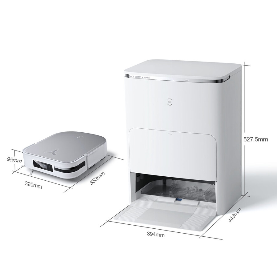 aspirateur et laveur robot deebot x2 omni blanc accessoires
